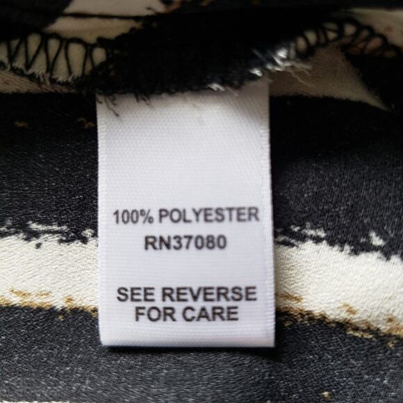 Black and White Sleeveless Collared Tunic Large - Picture 11 of 12